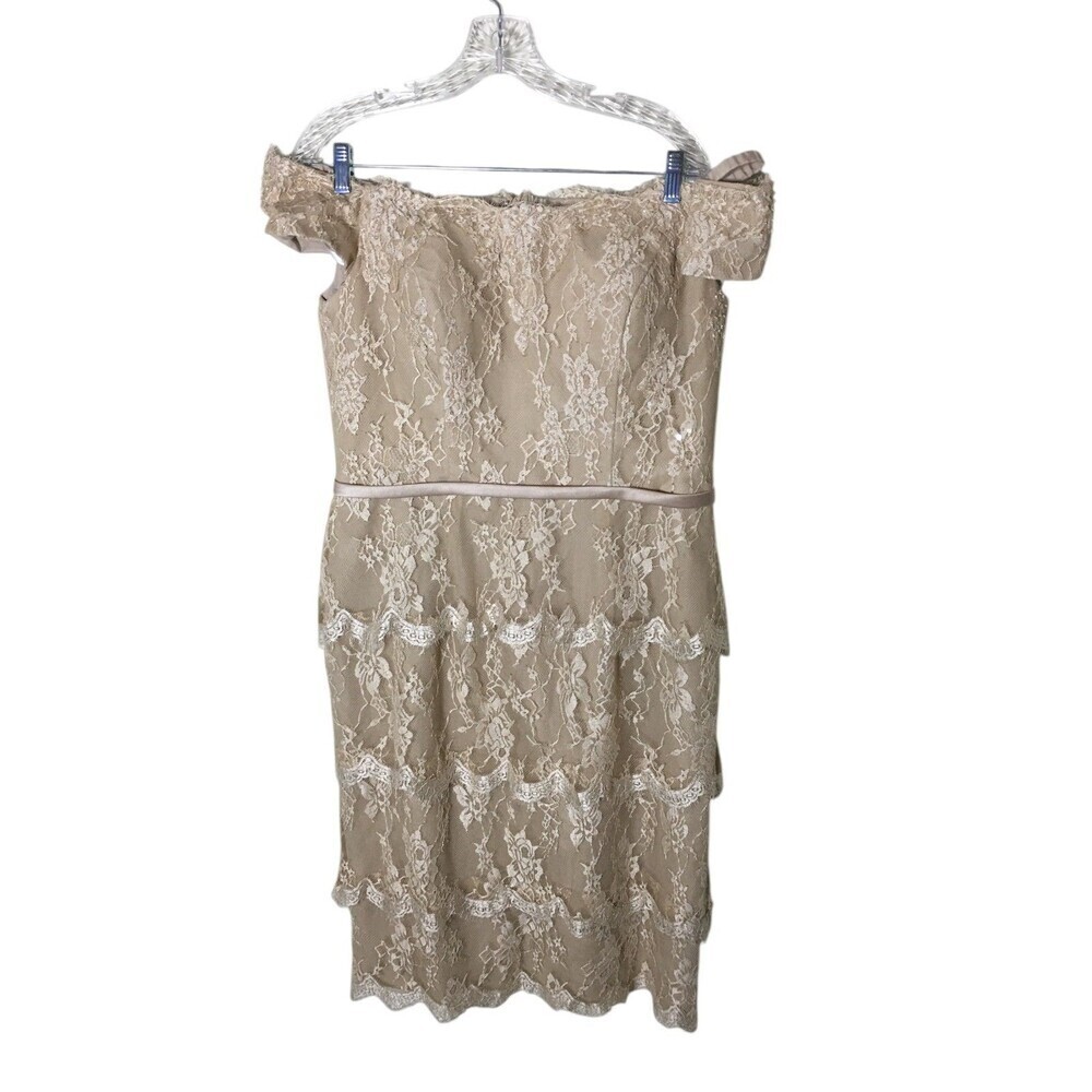 Social Occasions Dress Women's Size 14 Champagne Beige By Mon Cheri